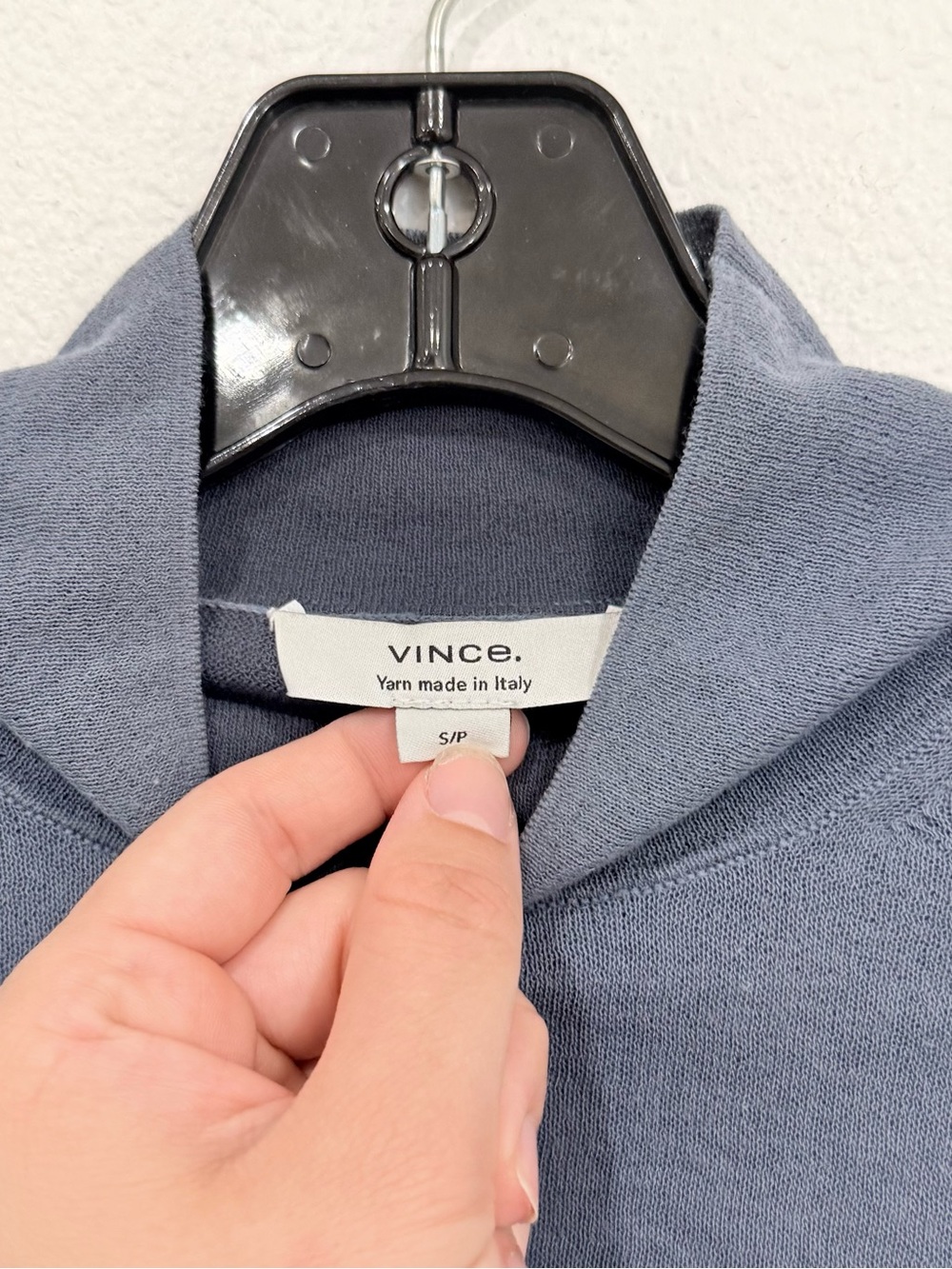 Vince Layered cotton-blend turtleneck sweater slate blue women’s size small - Picture 6 of 7